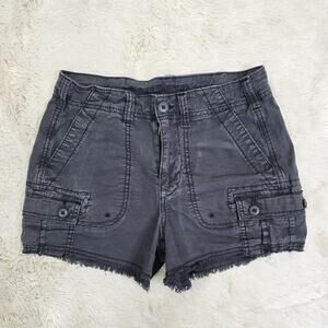 American Eagle Size 000 Black Cut Off Cargo Shorts 90s Boyfriend Fit Y2K Grunge